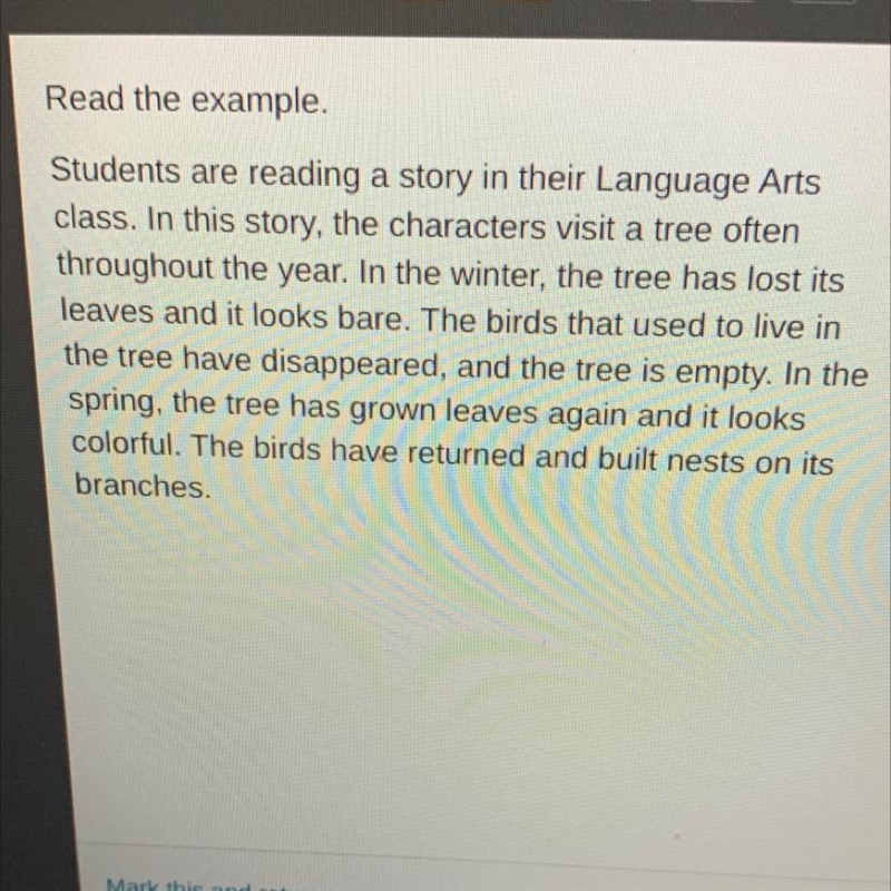 Which statement best describes the symbolism in the example? O The spring symbolizes-example-1