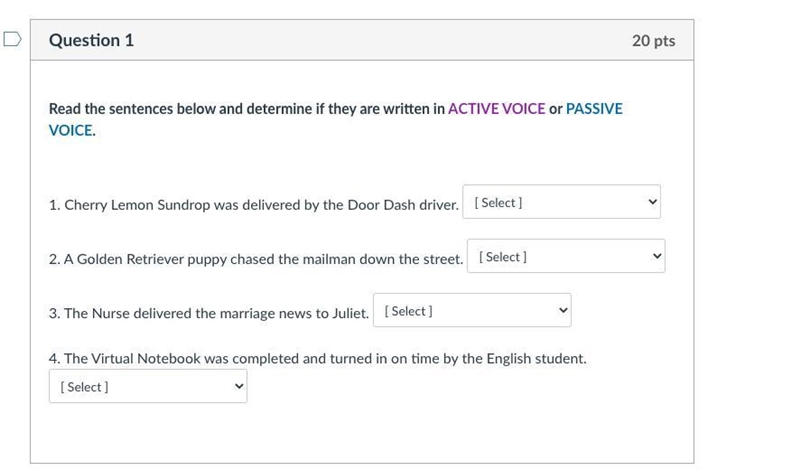 Active or passive voice screen shot-example-1