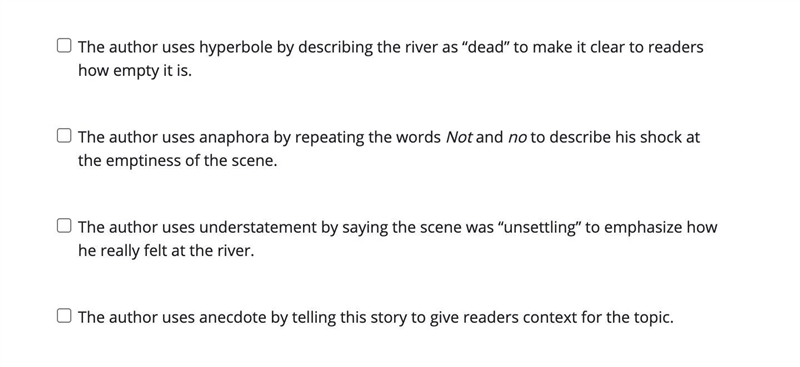 Read the paragraph from “Rivers and Stories,” Part 2, by Robert Hass. There was also-example-2