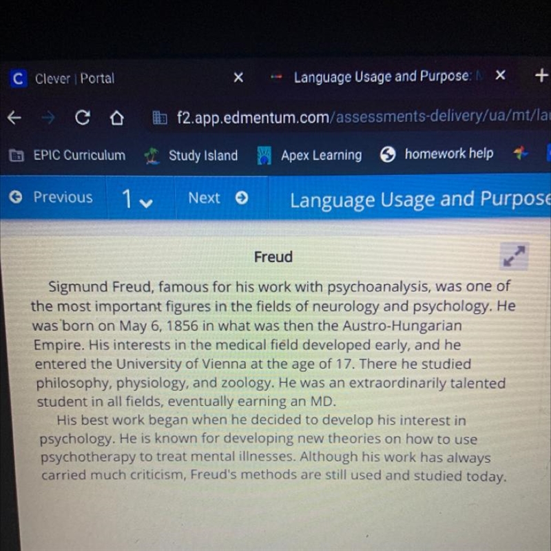 In writing this article, the author hopes to A. Explain how Freud responded to criticism-example-1