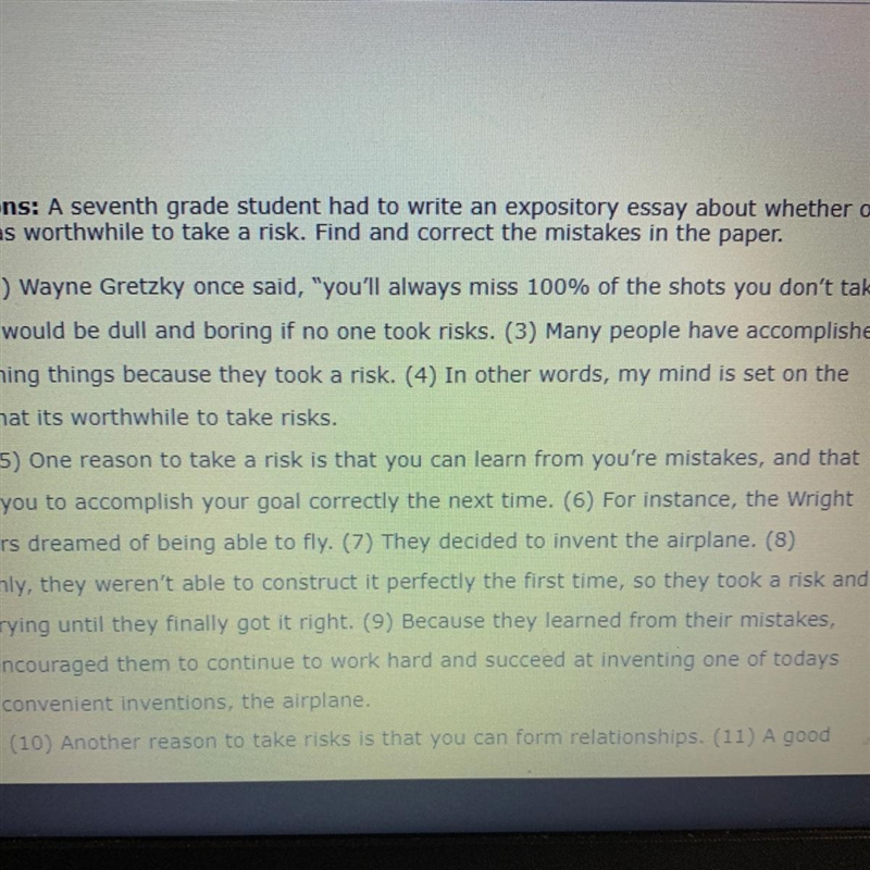 What change, if any, is needed in sentence 1? A.) delete the comma after said B.) change-example-1