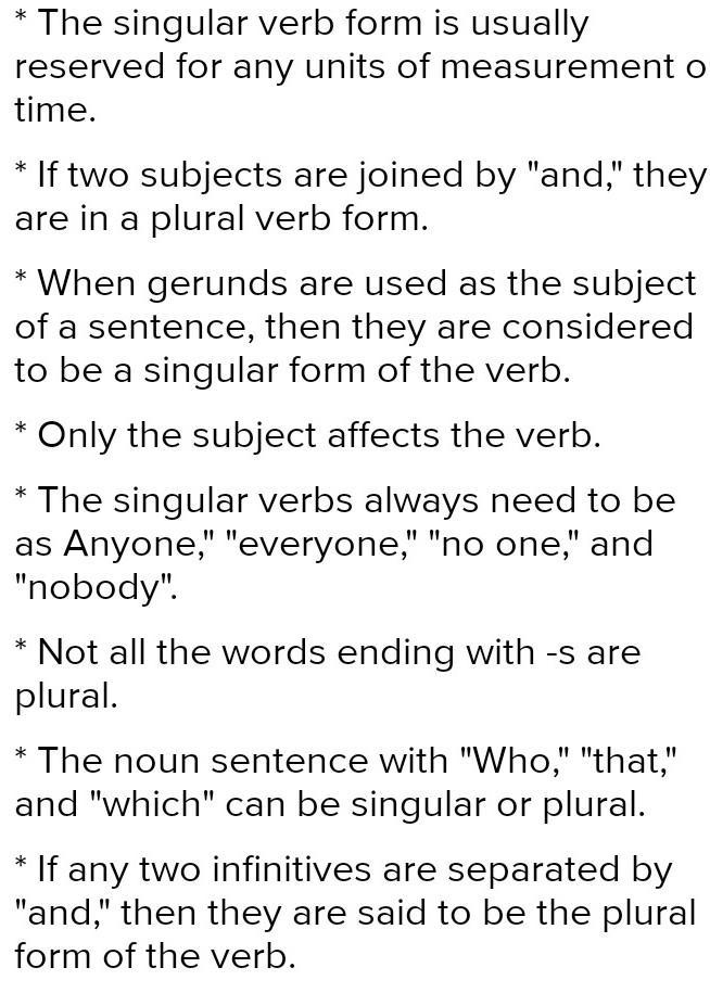 Outline thirty instances of subject verb Concord rules application.-example-2