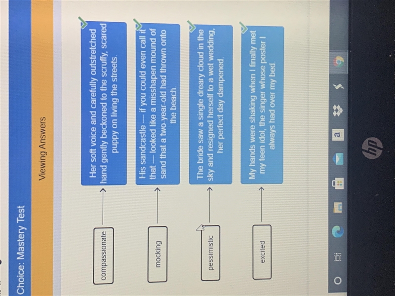 1 Drag each tile to the correct box. Match each sentence to the voice the author uses-example-1