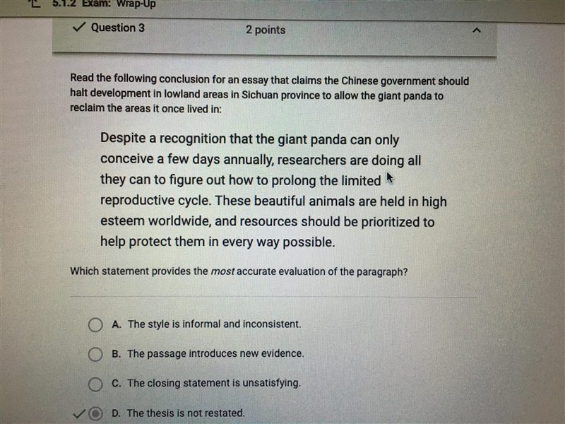 Read the following conclusion for an essay that claims the Chinese government should-example-1