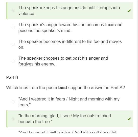 Part A What can be inferred about the speaker's feelings toward his foe? A. The speaker-example-1