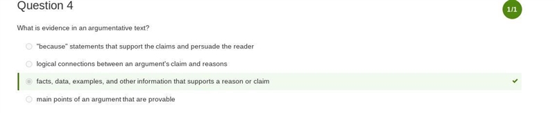 What is evidence in an argumentative text? facts, data, examples, and other information-example-1