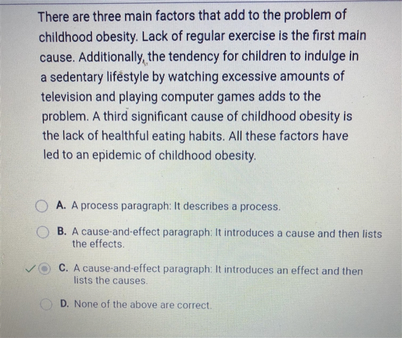 What type of paragraph is the following? There are three main factors that add to-example-1