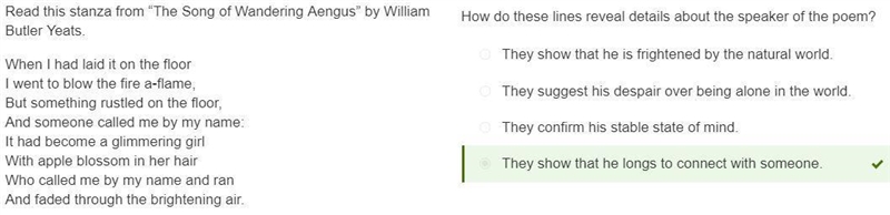 Read this stanza from “The Song of Wandering Aengus” by William Butler Yeats. When-example-1