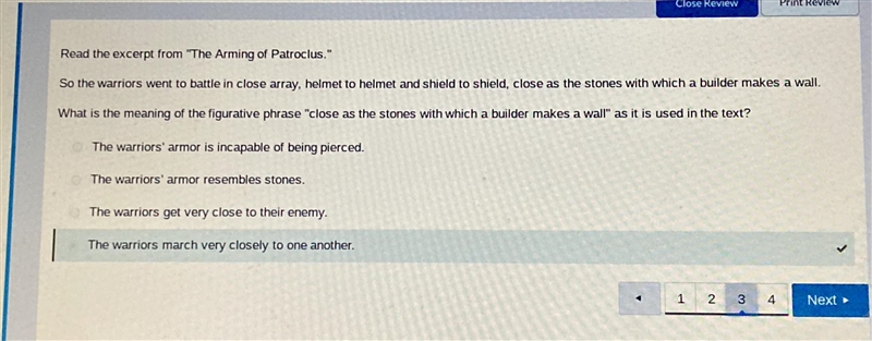 Read the excerpt from "The Arming of Patroclus." So the warriors went to-example-1