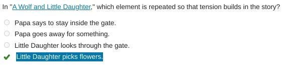 In "A Wolf and Little Daughter," which element is repeated so that tension-example-1