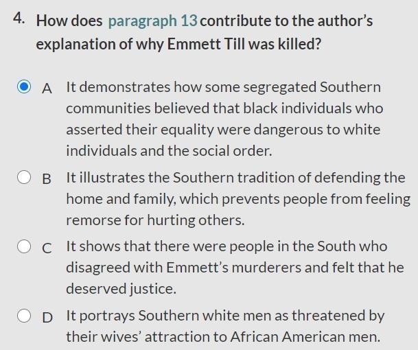 How does paragraph 13 contribute to the author's explanation of why Emmet Till was-example-1