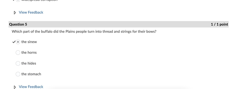 Which part of the buffalo did the Plains people turn into thread and strings for their-example-1