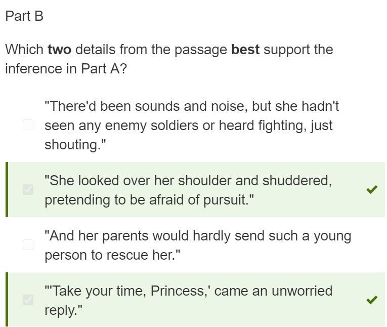 20 POINTS QUICK! Part A Based on "A Harrowing Escape," which inference can-example-2