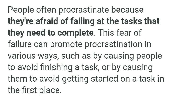 Most people procrastinate because​-example-1