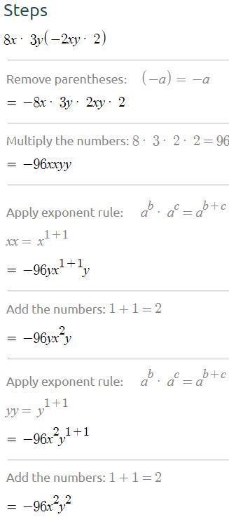 8x3y(-2xy2) simplified is:-example-1