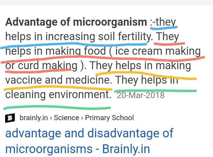 Discuss four andvantages of micro-organisms​-example-1