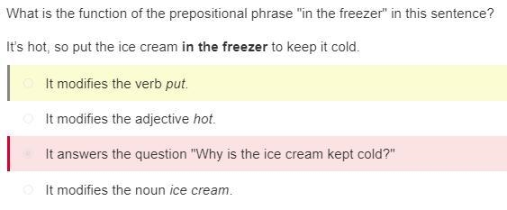 What is the function of the prepositional phrase "in the freezer" in this-example-1