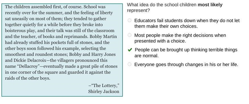 What idea do the school children most likely represent? O Educators fail students-example-1