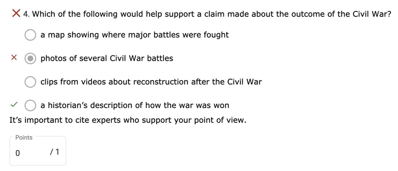 Which of the following would help support a claim made about the outcome of the Civil-example-1