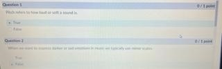 1.A half step is the closest distance between two notes. True / False 2.Pitch refers-example-1