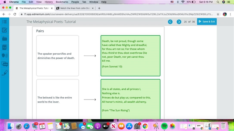 Match the lines from John Donne's poems with their meanings.-example-2