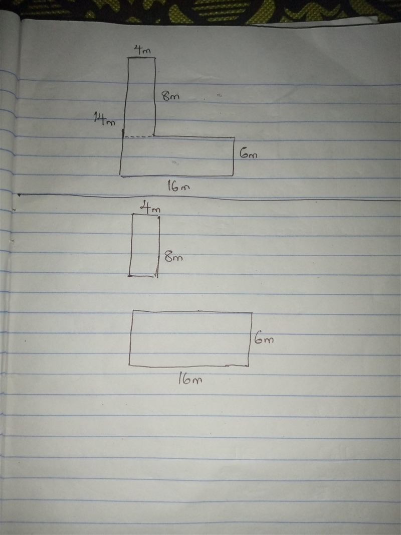 Find the perimeter of the figure below. Notice that one side length is not given. Assume-example-1