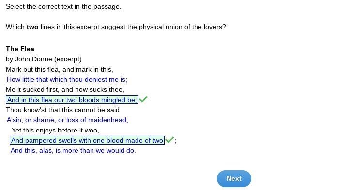 Which two lines in this excerpt suggest the physical union of the lovers? The Flea-example-1