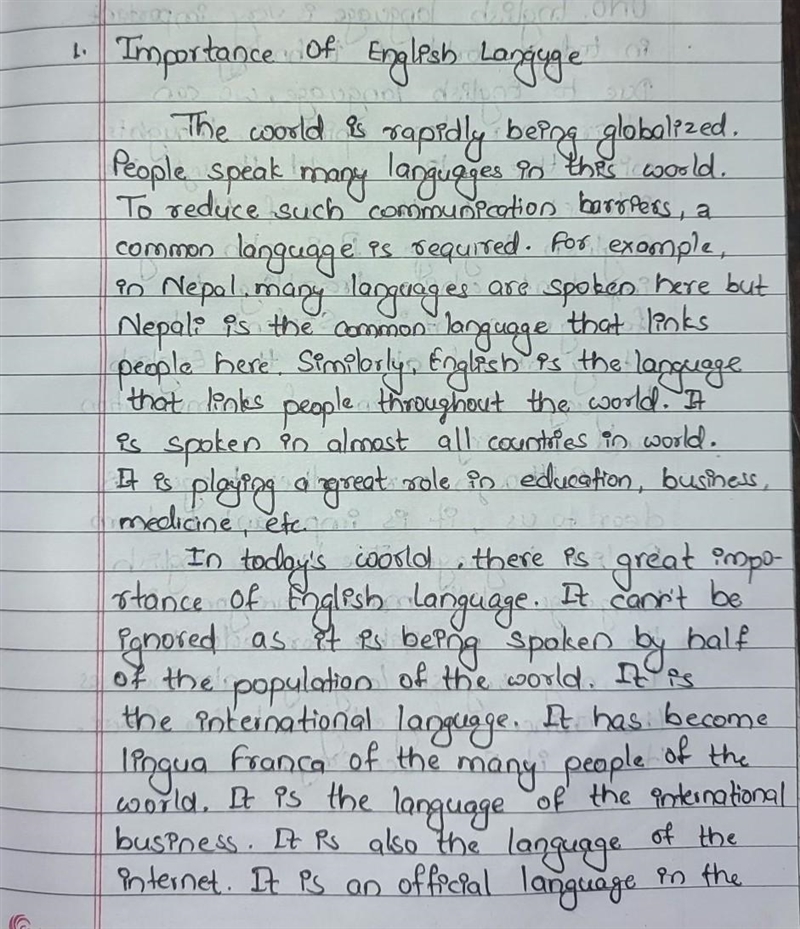 Write an essay on importance of English language.​-example-1