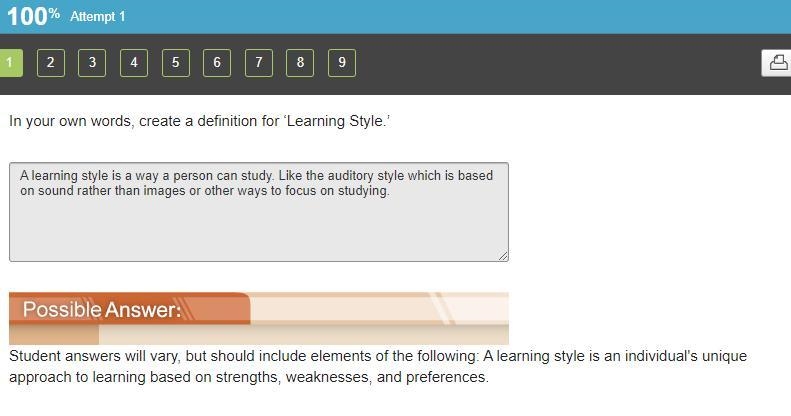 In your own words, create a definition for ‘Learning Style.’-example-1