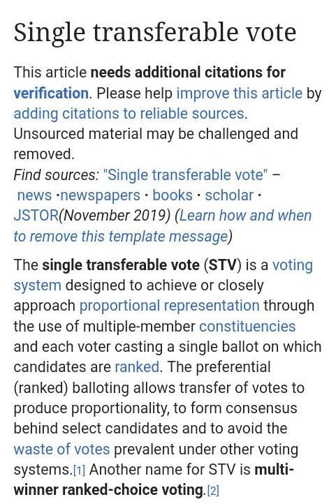 Write a short notes on single transferable vote system-example-1