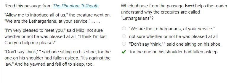 Read this passage from The Phantom Tollbooth. "Allow me to introduce all of us-example-1