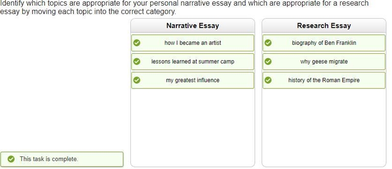 Identify which topics are appropriate for your personal narrative essay and which-example-1