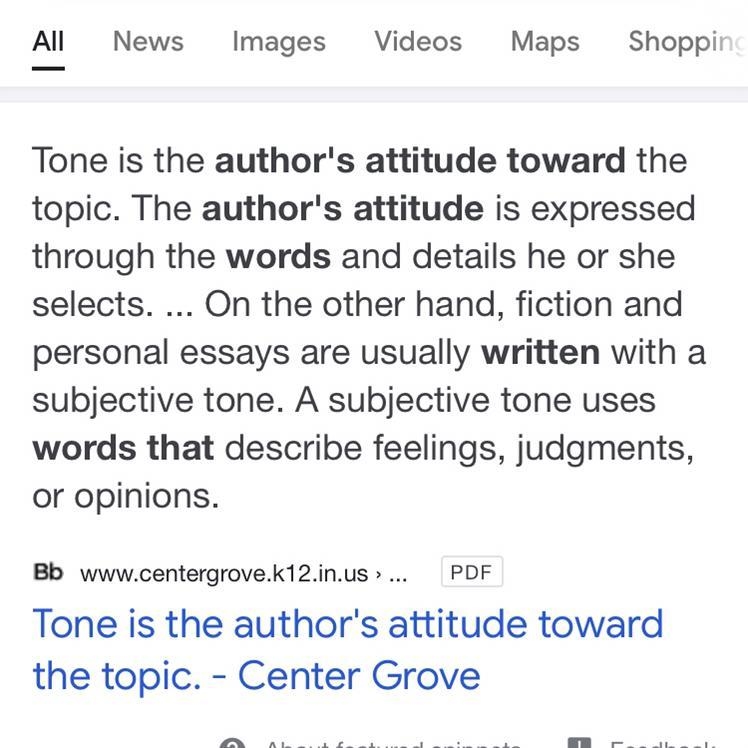 Which word refers to "the attitude of a author towards whatever they are writing-example-1