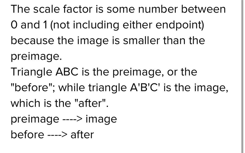 What do you know about the scale factor for the dilation shown? Explain.-example-1