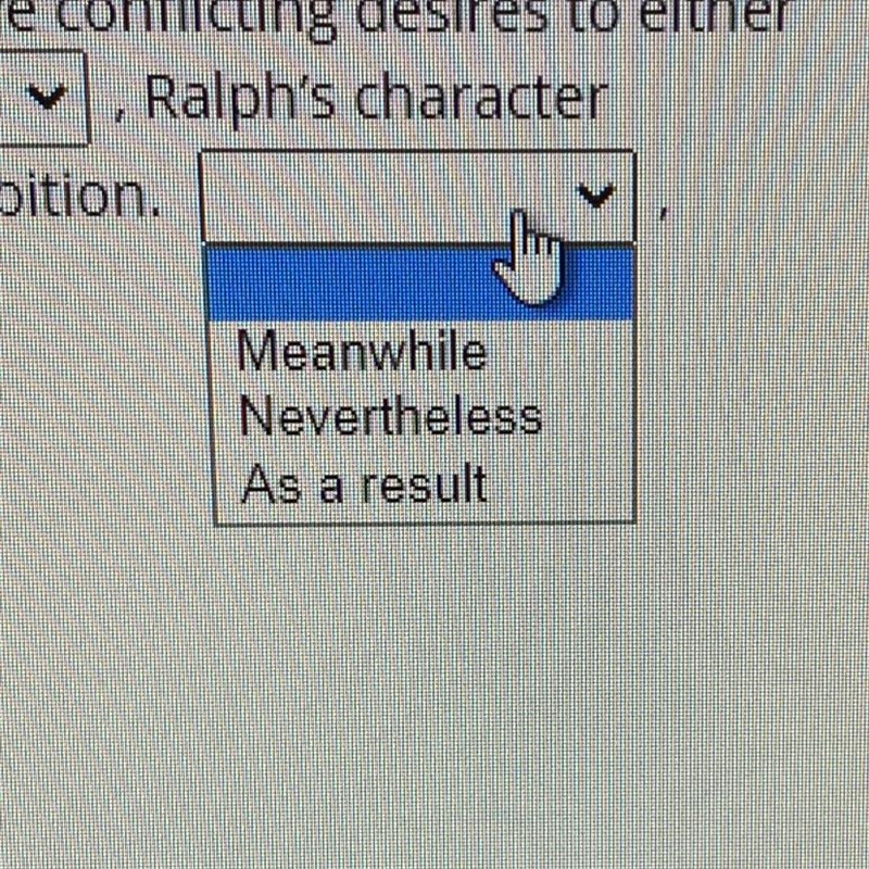 14 Select the correct answer from each drop-down menu. Which words or phrases best-example-1