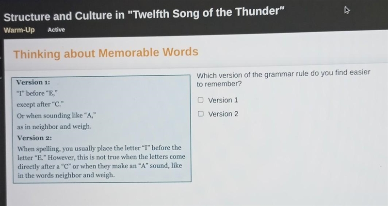 PLZZ NEED HELP ASAP Which version of the grammar rule do you find easier to remember-example-1