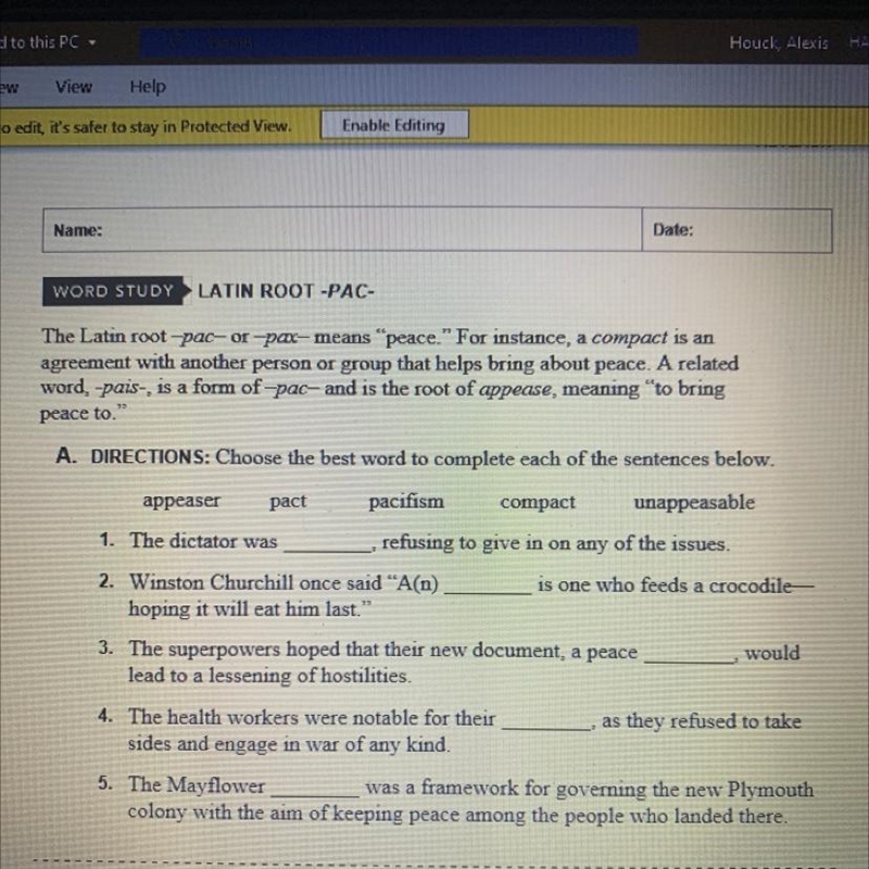 SOMEONE PLEASE HELP:( A. DIRECTIONS: Choose the best word to complete each of the-example-1