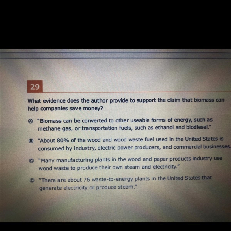 What evidence does the author provide to support the claim that biomass can help companies-example-1