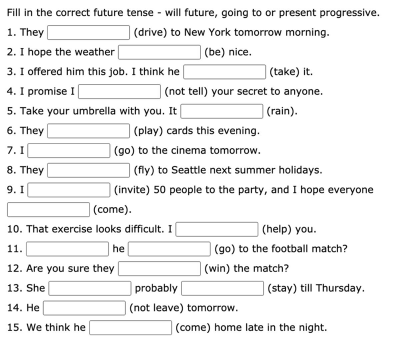 Please help (will future, ) (going to “ or present progressive-example-1