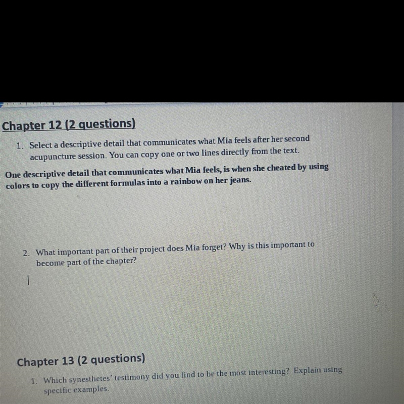 Need help with the 2nd question! The book is: A mango shaped space-example-1