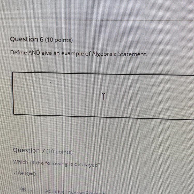 Define algebraic statement and give an example please it’s urgent?-example-1