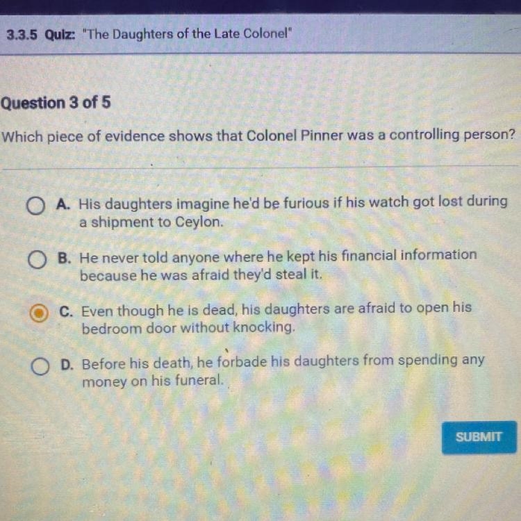 No linkssssss plsss !!!! Which piece of evidence shows that Colonel Pinner was a controlling-example-1