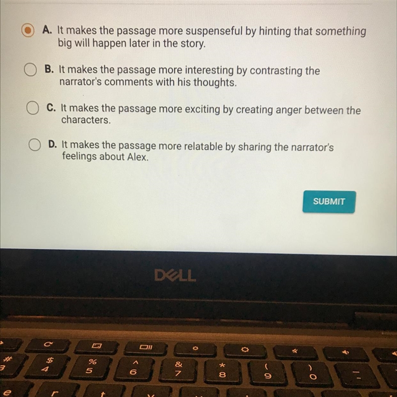 Which statement best evaluates the effect of adding dialogue in the second version-example-1