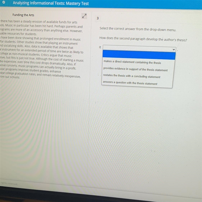 3 Select the correct answer from the drop-down menu. How does the second paragraph-example-1