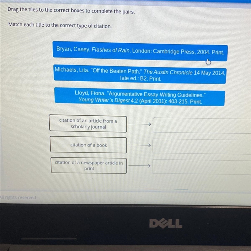 Drag the tiles to the correct boxes to complete the pairs. Match each title to the-example-1