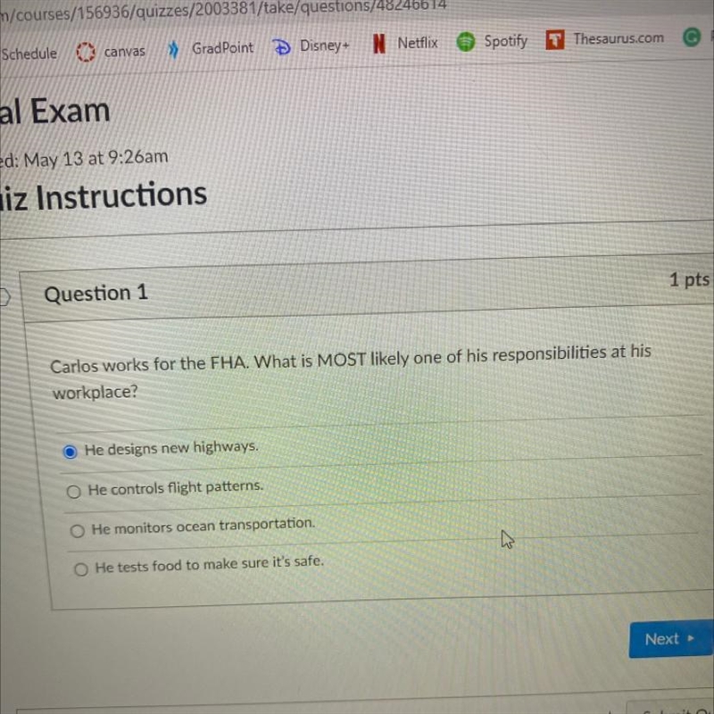 Carlos works for the FHA. What is MOST likely one of his responsibilities at his workplace-example-1