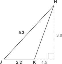 is the area of ΔJHK? Question 10 options: A) 5.83 square units B) 10.07 square units-example-1