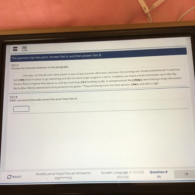 This question has two parts. Answer Part A, and then answer Part B. Part A Choose-example-1