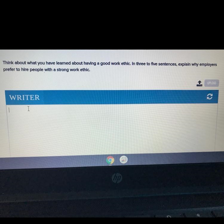 Think about what you have learned about having a good work ethic. In three to five-example-1