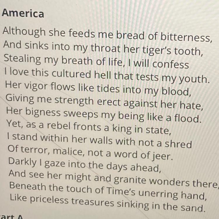 What is the subject of the poem America?-example-1